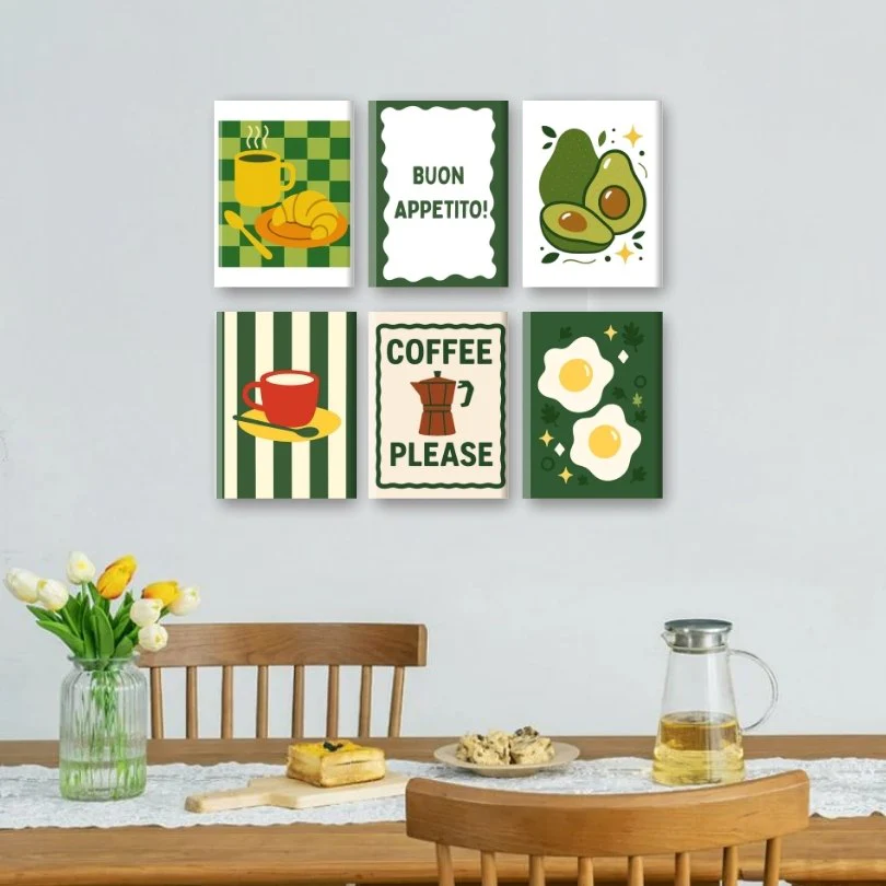 6 Mini Paintings - Avocado & Breakfast Set - Image 2