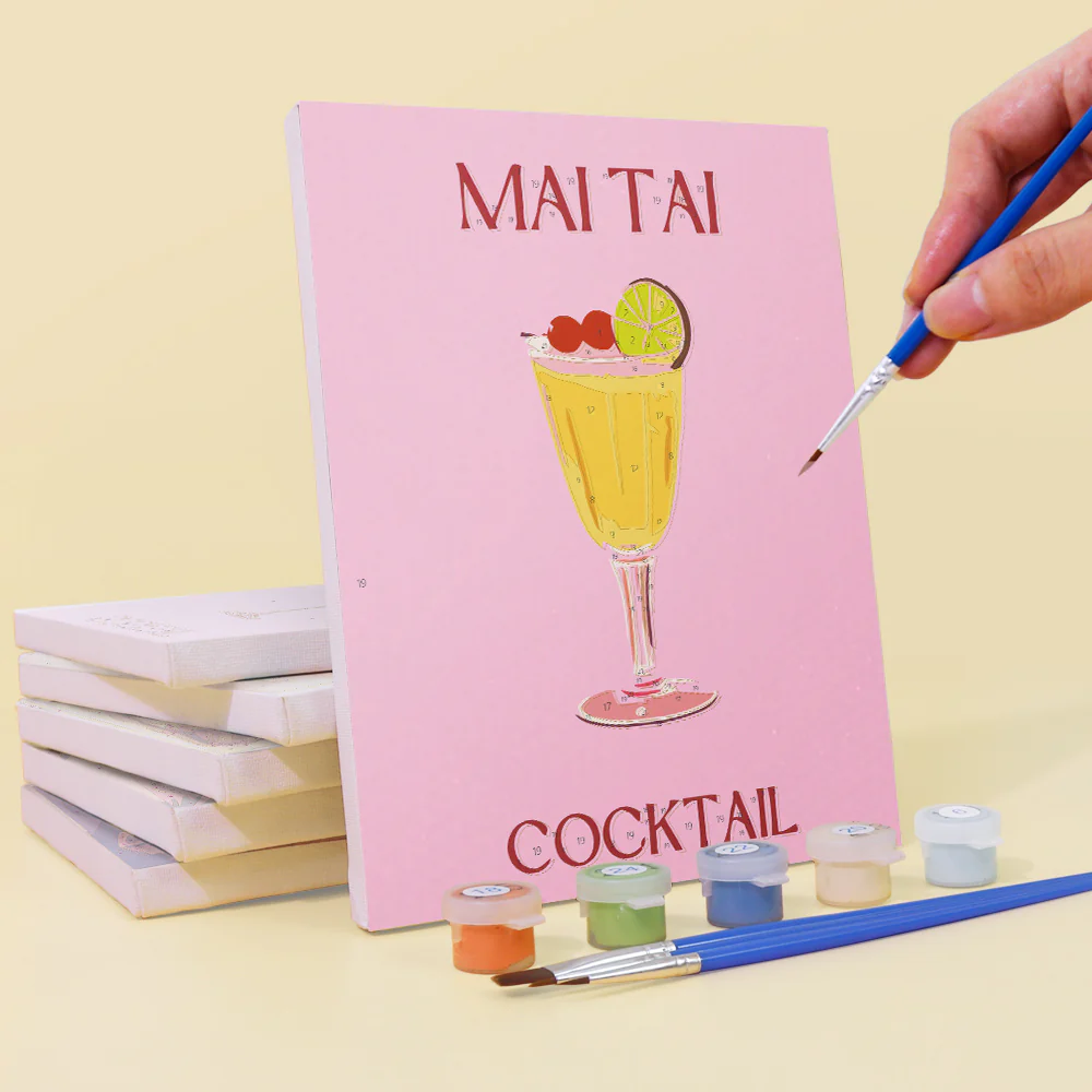 6 Mini Paintings - Pink Cocktail Set - Image 12