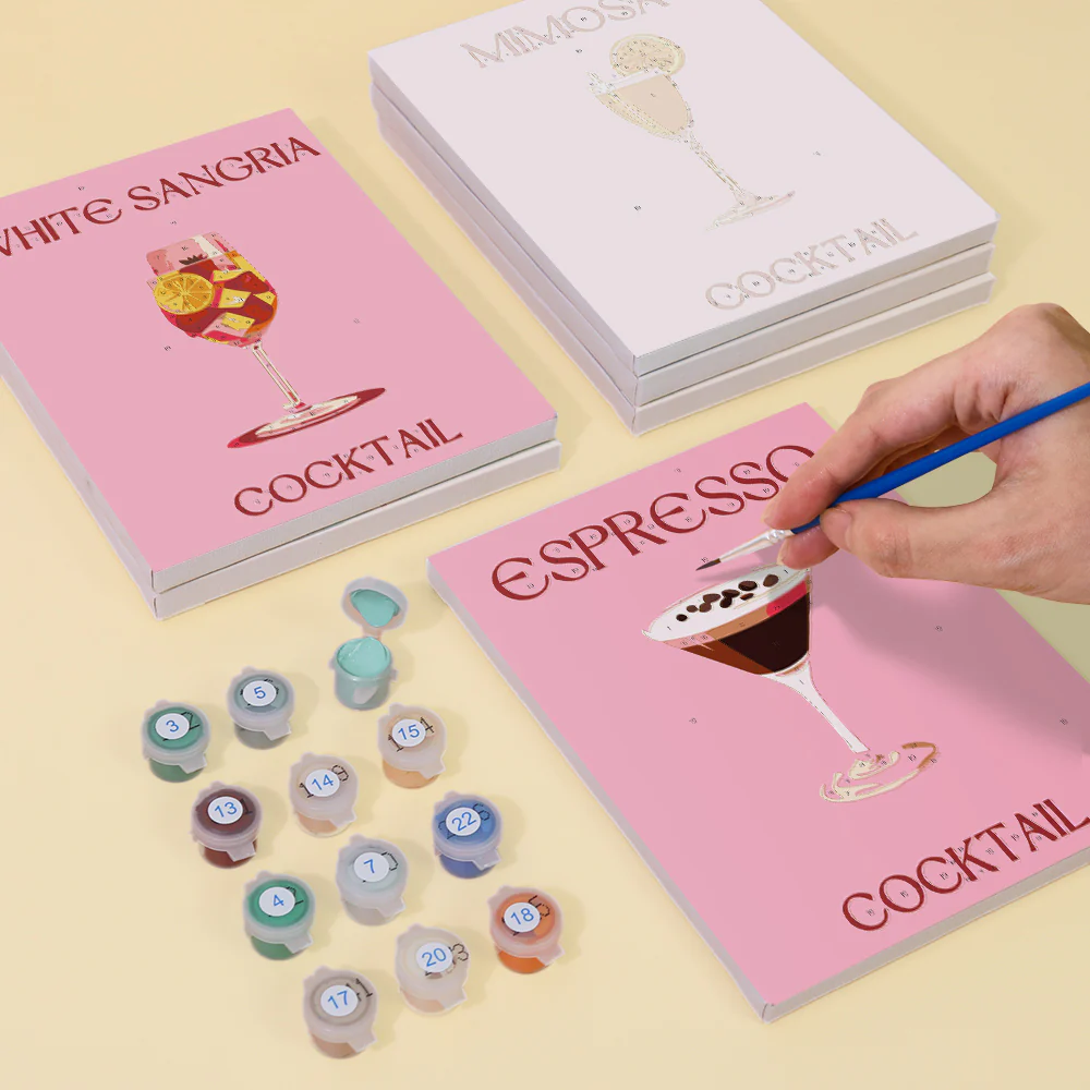 6 Mini Paintings - Pink Cocktail Set - Image 13