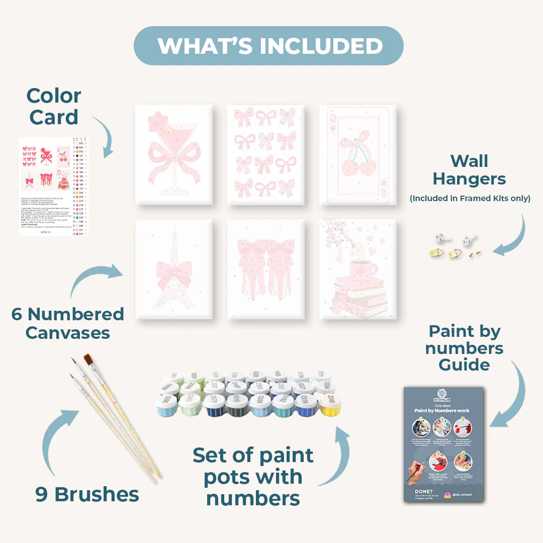 6 Mini Paintings - Pink Vibes Set - Image 3