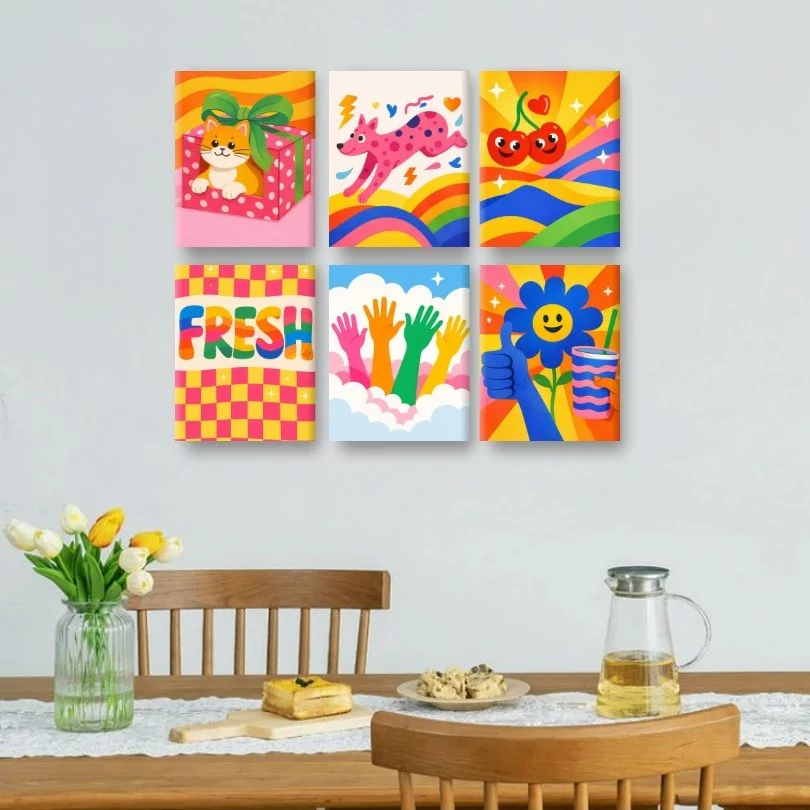 6 Mini Paintings - Rainbow Pop Set - Image 2