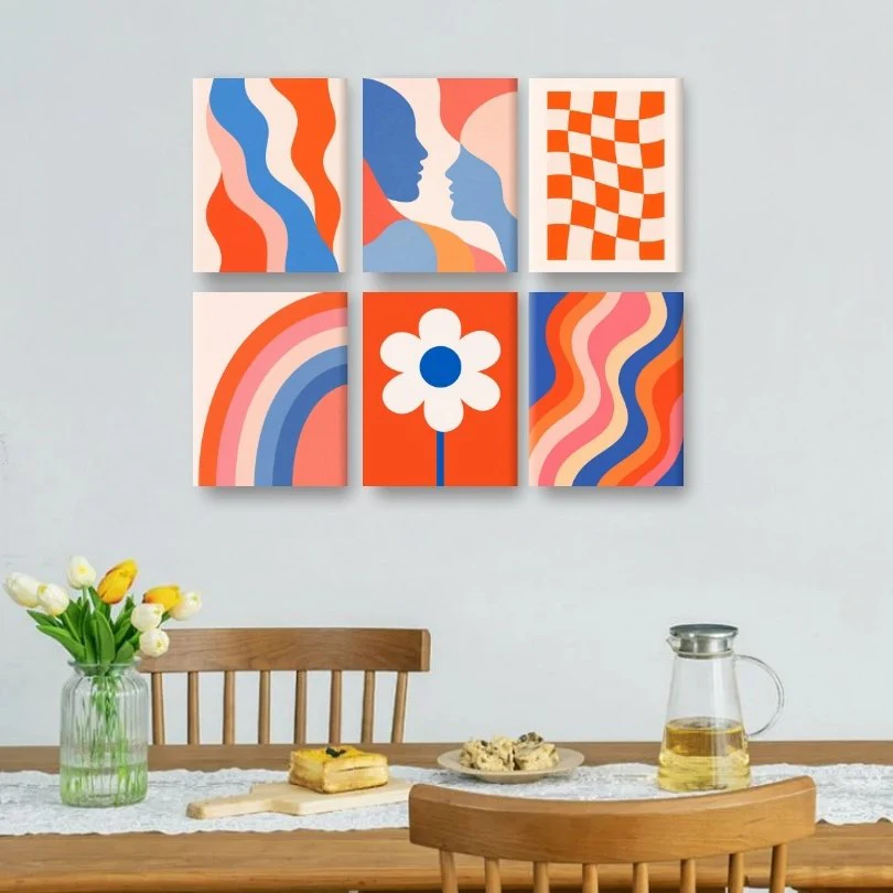 6 Mini Paintings - Retro Bloom Set - Image 2