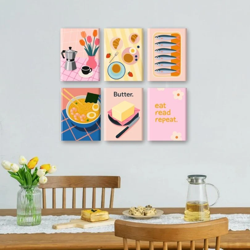 6 Mini Paintings - Retro Brunch Set - Image 2