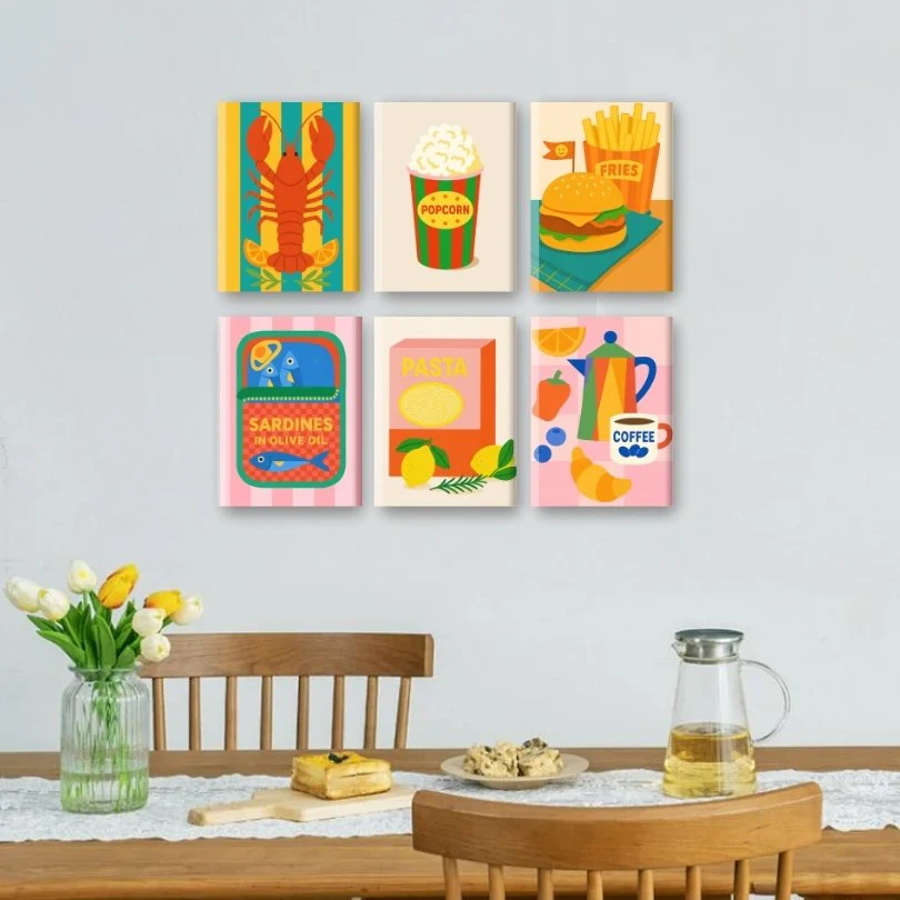6 Mini Paintings | Retro Food Set - Image 2