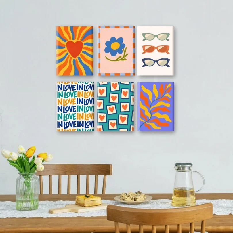 6 Mini Paintings - Retro Love Set - Image 2