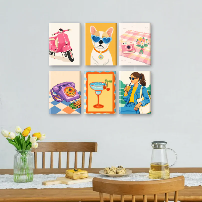 6 Mini Paintings - Retro Pop Set - Image 2