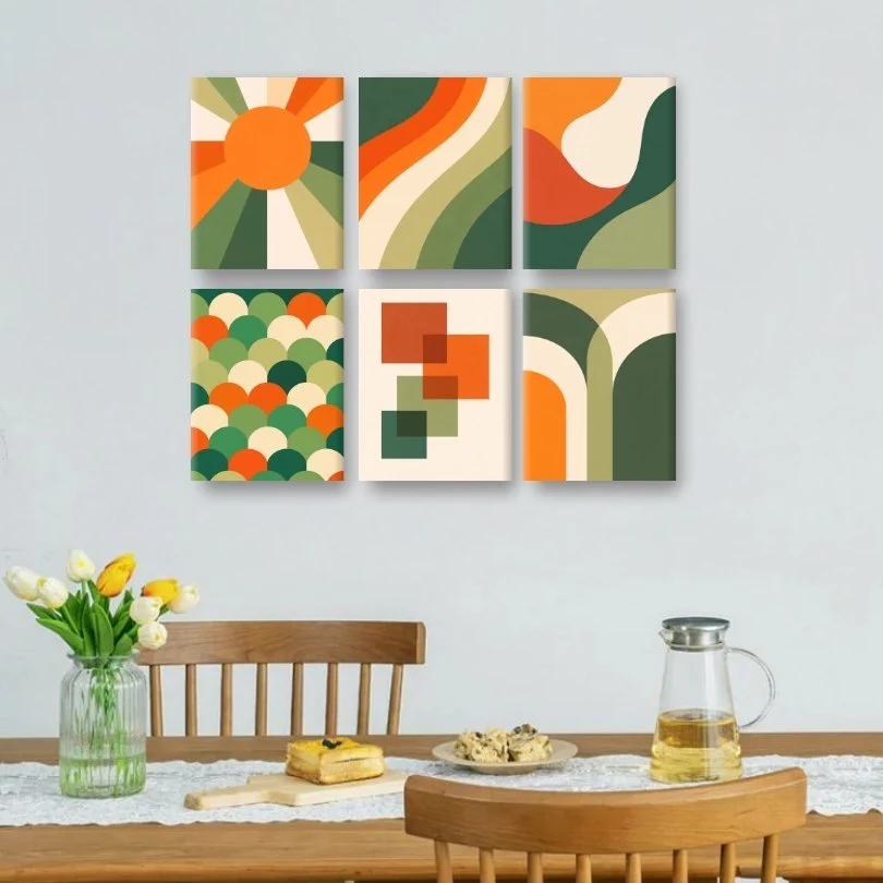 6 Mini Paintings - Retro Shapes Set - Image 2
