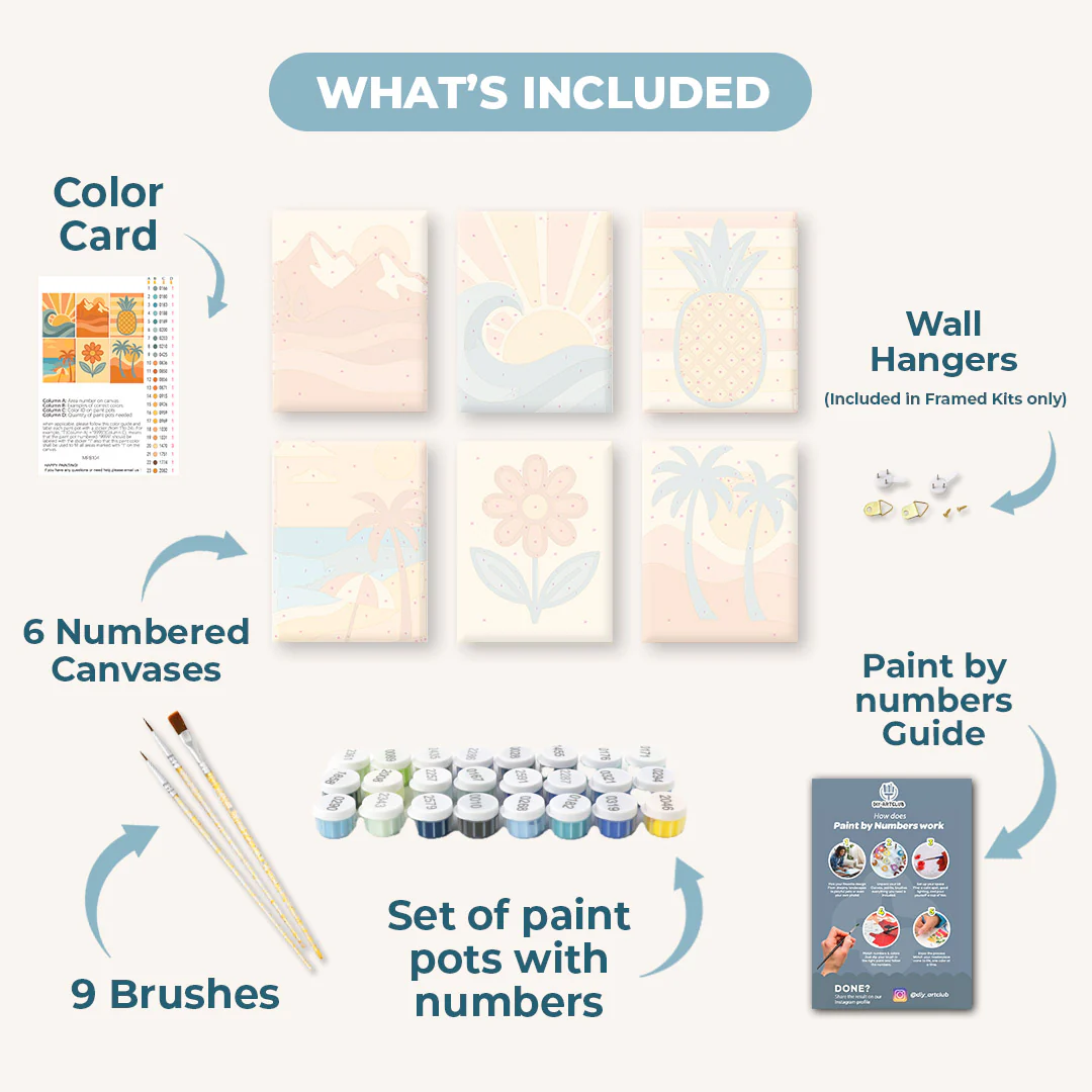 6 Mini Paintings - Retro Summer Set - Image 3