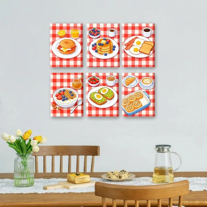 6 Mini Paintings - Salty & Sweet Breakfast Set - Image 2