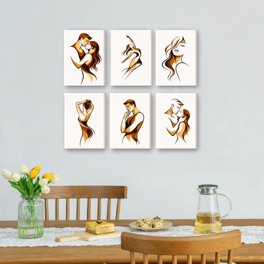 6 Mini Paintings - Soft Embrace Set - Image 2