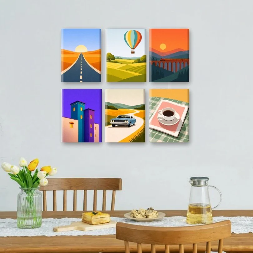 6 Mini Paintings - Soft Horizons Set - Image 2