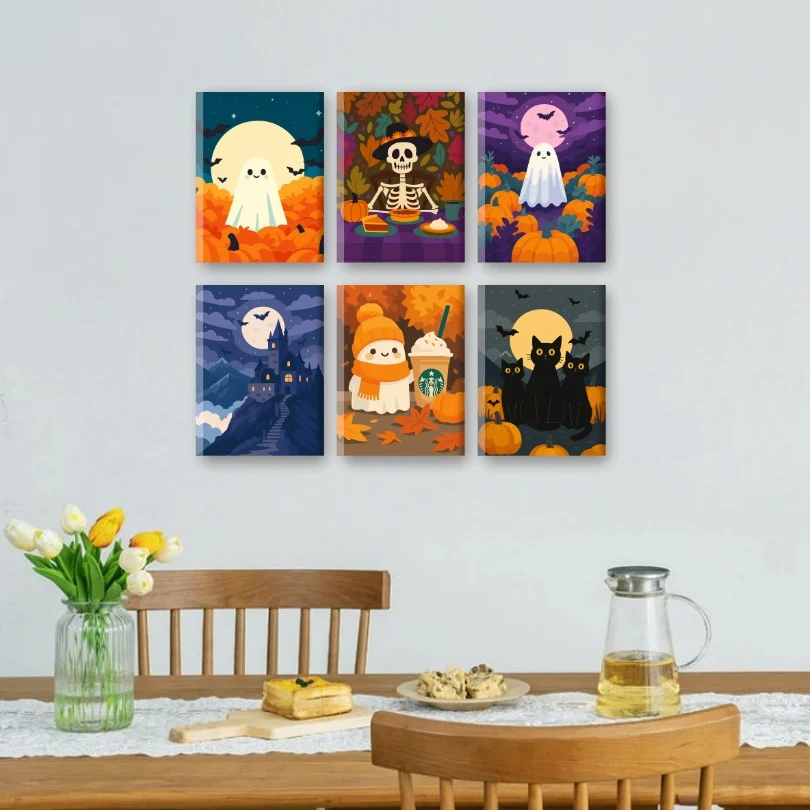 6 Mini Paintings - Spooky Autumn Set - Image 2