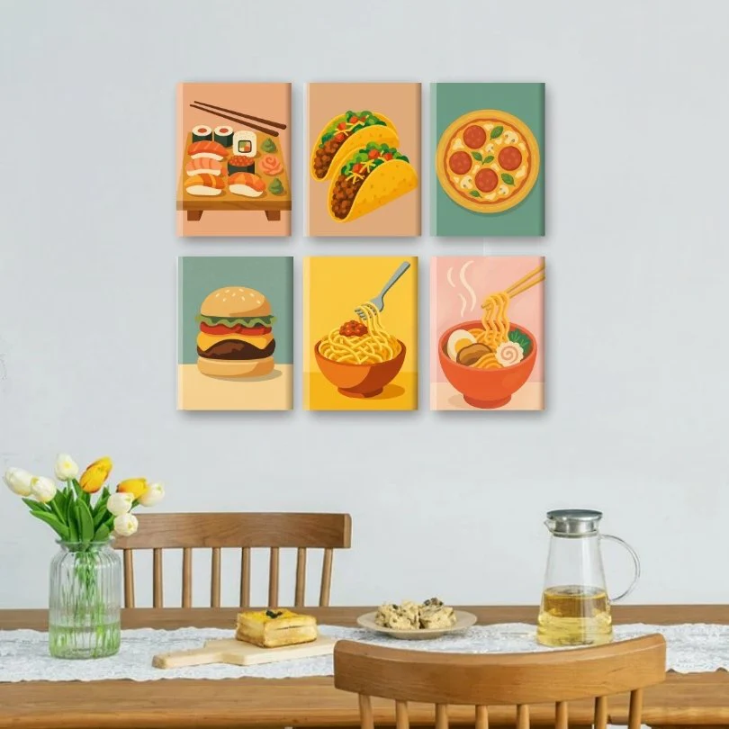 6 Mini Paintings - Street Food Set - Image 2
