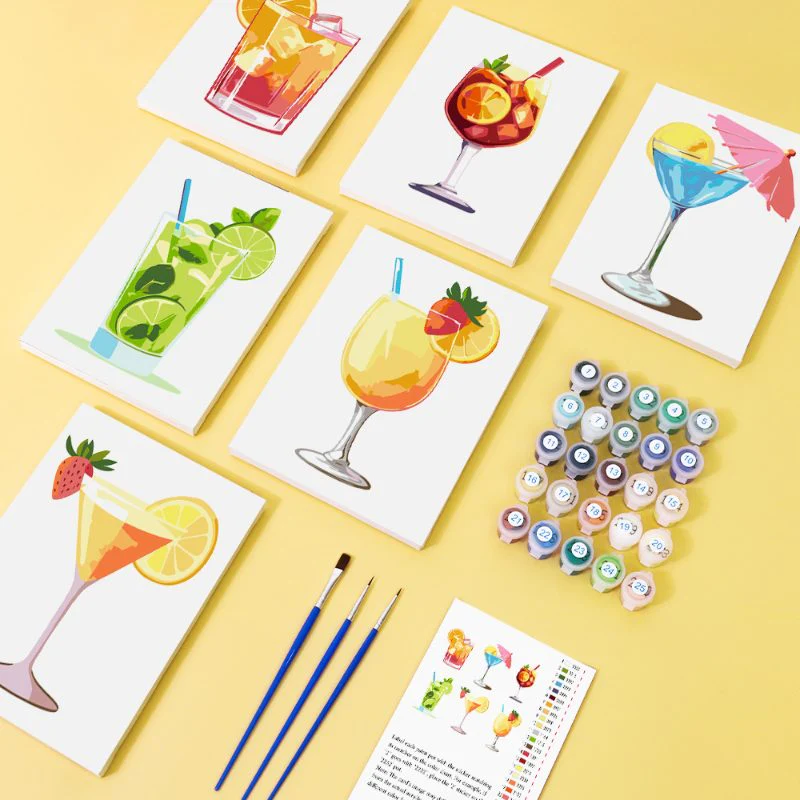 6 Mini Paintings - Summer Cocktail Set - Image 4