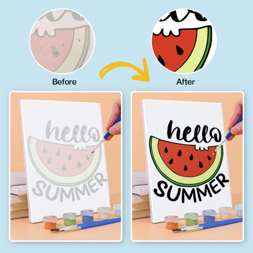 6 Mini Paintings - Summer Melon Set - Image 14