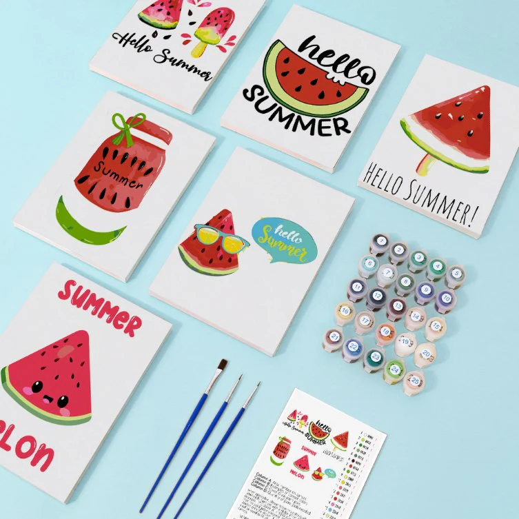 6 Mini Paintings - Summer Melon Set - Image 4