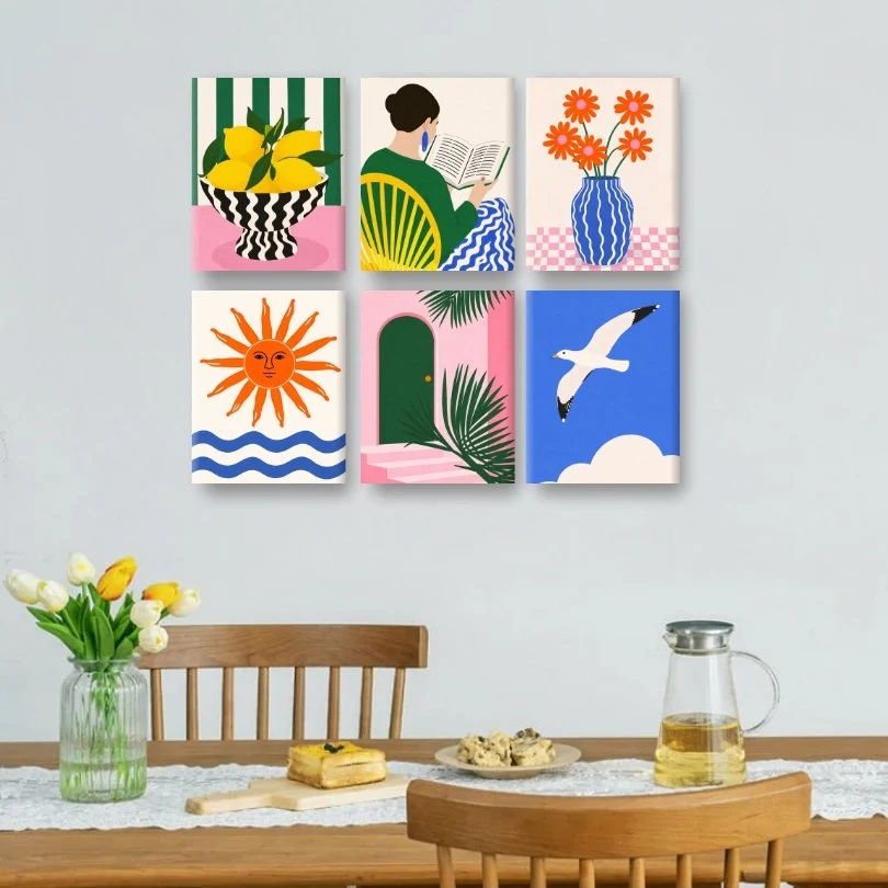 6 Mini Paintings - Sunny Mediterranean Set - Image 2