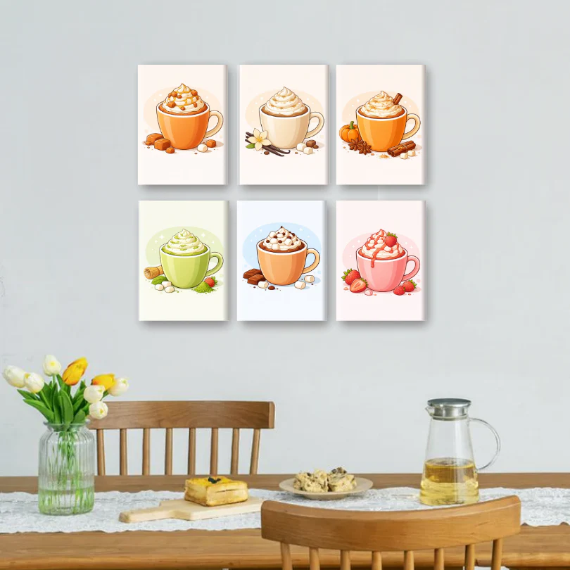 6 Mini Paintings - Sweet Latte Set - Image 2