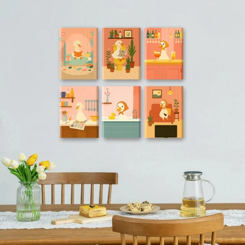6 Mini Paintings - The White Goose Set - Image 2