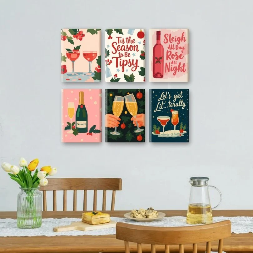 6 Mini Paintings - Tipsy Christmas Set - Image 2
