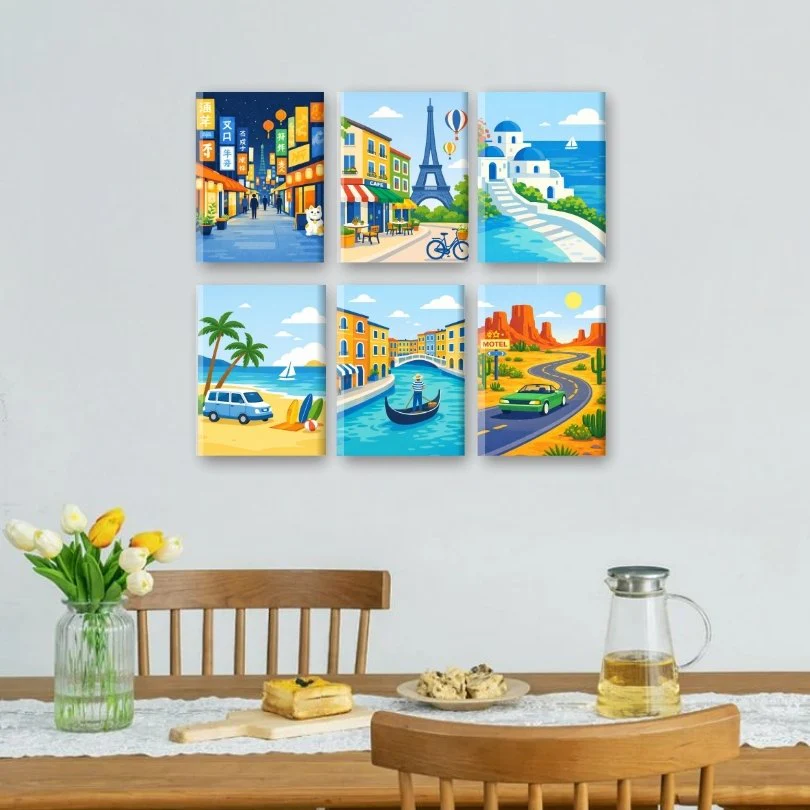 6 Mini Paintings - Travel Dreams Set - Image 2