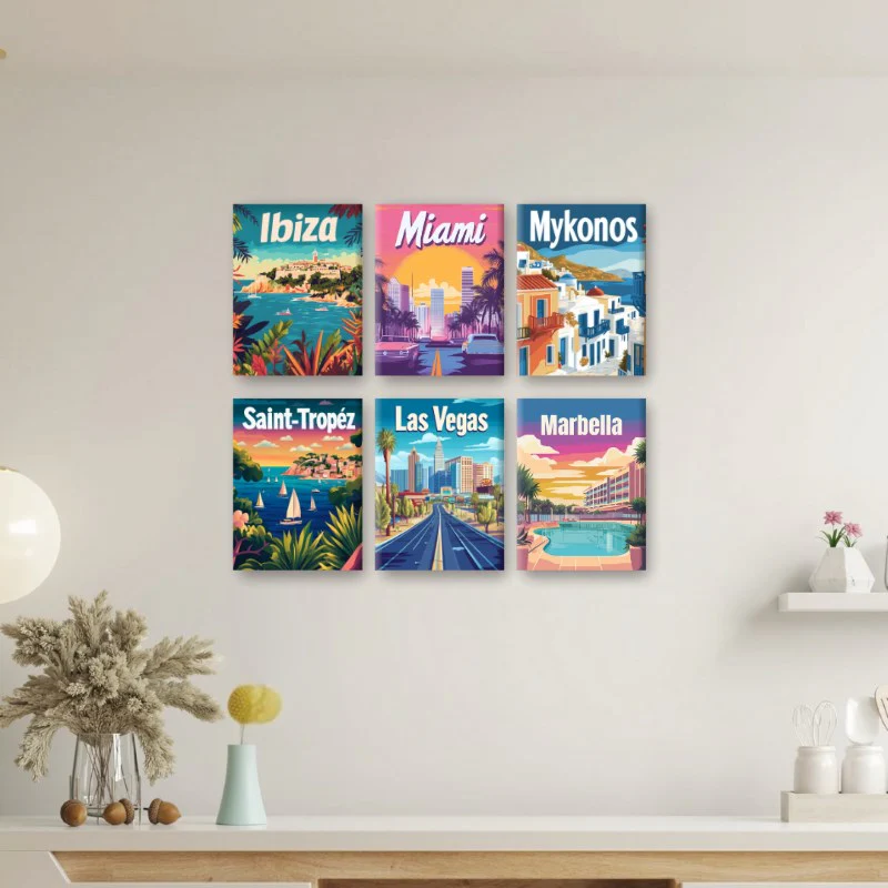 6 Mini Paintings - Travel Poster Set - Image 2
