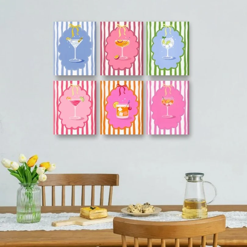 6 Mini Paintings - Trendy Cocktails Set - Image 2