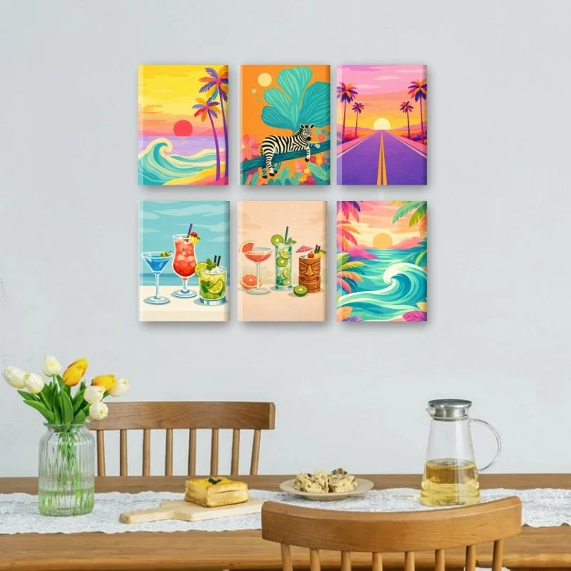 6 Mini Paintings - Tropical Colors Set - Image 2