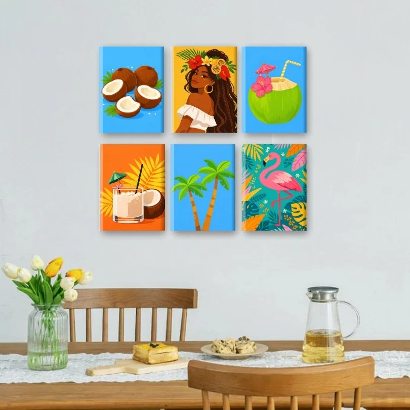 6 Mini Paintings - Tropical Paradise Set - Image 2