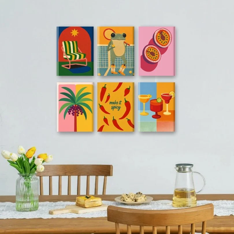 6 Mini Paintings - Tropical Pop Set - Image 2