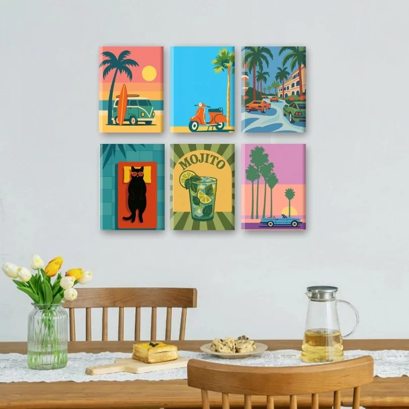 6 Mini Paintings | Tropical Retro Set - Image 2