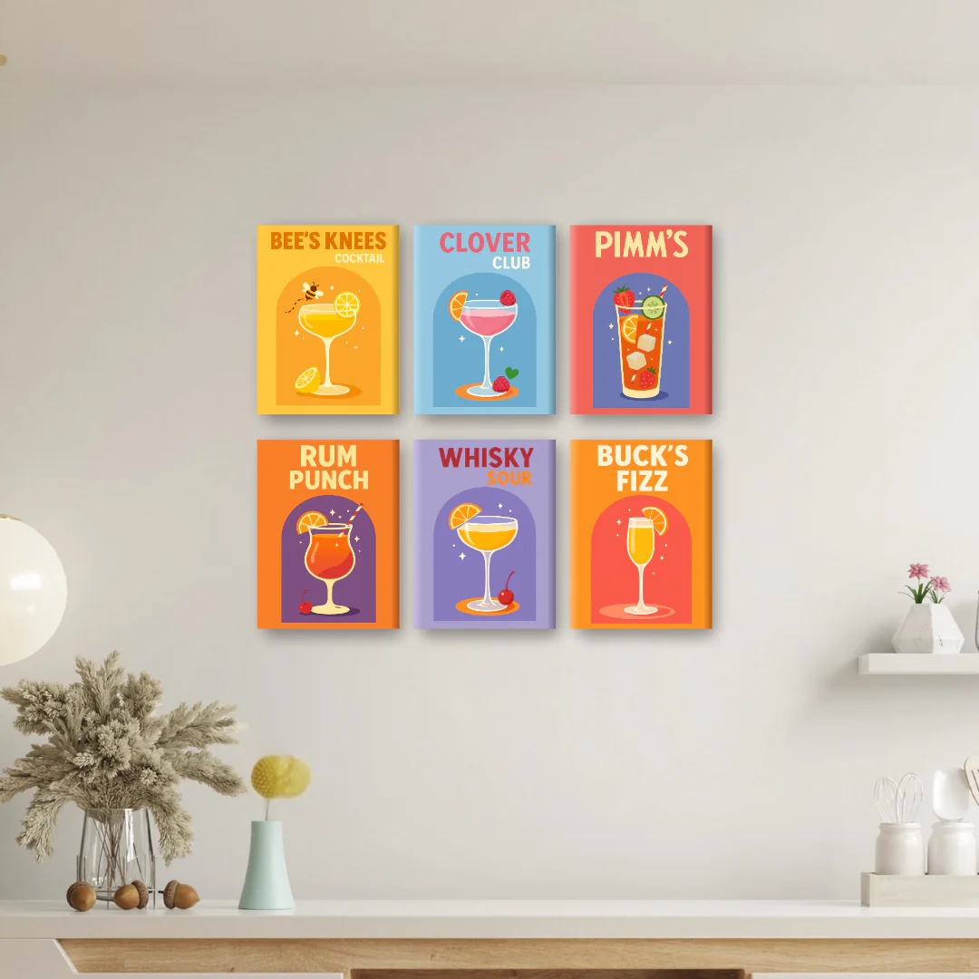 6 Mini Paintings - UK Cocktail Set - Image 2