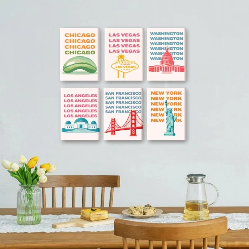 6 Mini Paintings - USA Travel Posters Set - Image 2