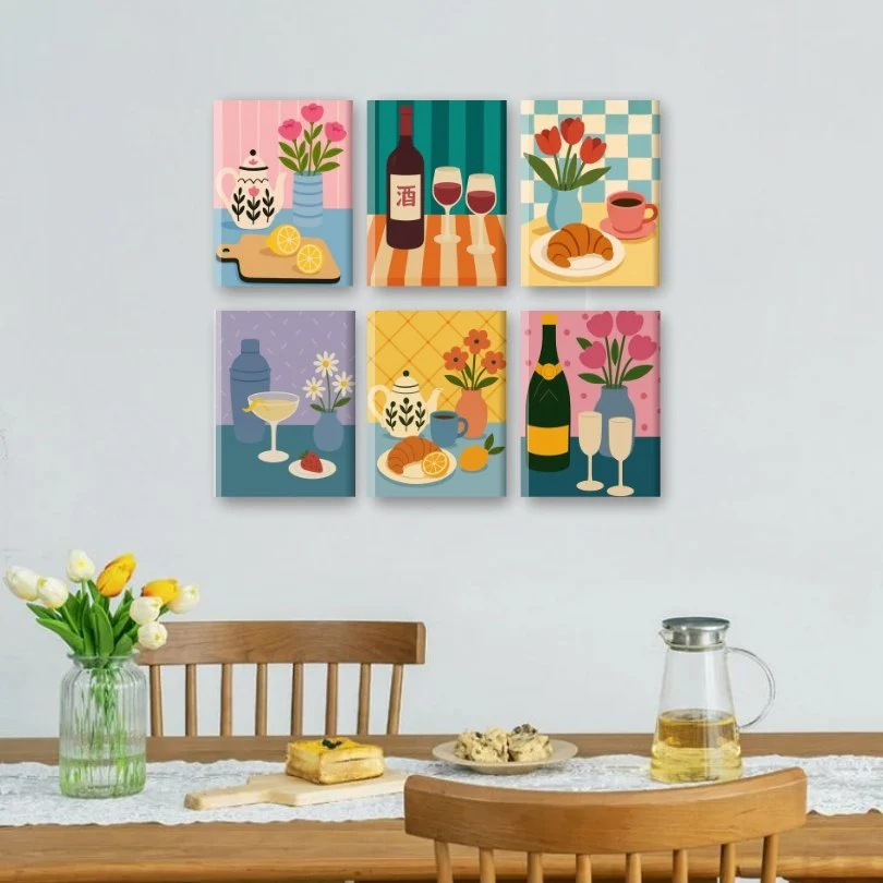 6 Mini Paintings - Vintage Kitchen Set - Image 2