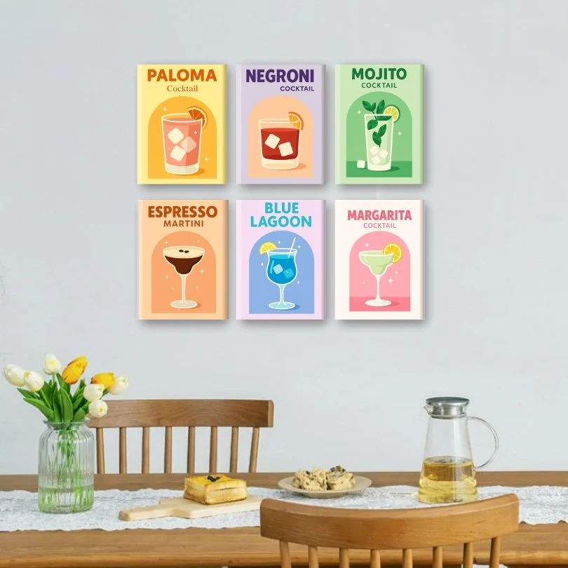 6 Mini Paintings - Vivid Cocktails Set - Image 2