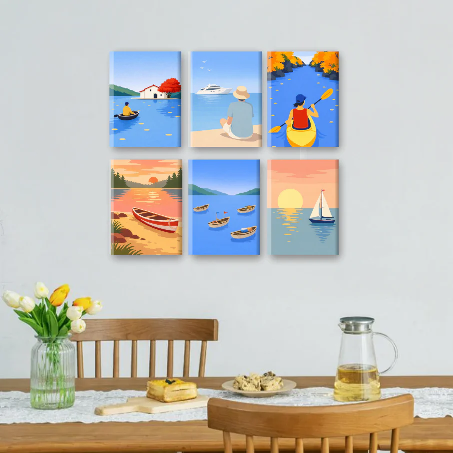 6 Mini Paintings - Water Landscapes Set - Image 2