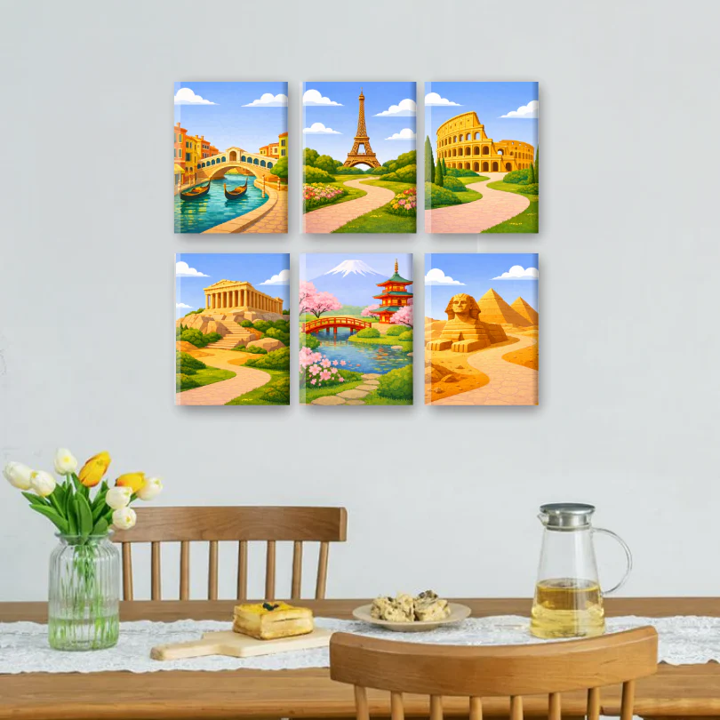 6 Mini Paintings - World Trip Set - Image 2