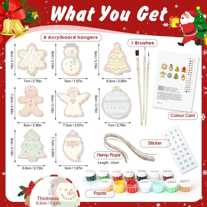 8 Christmas hangers - Christmas cookies set - Image 2