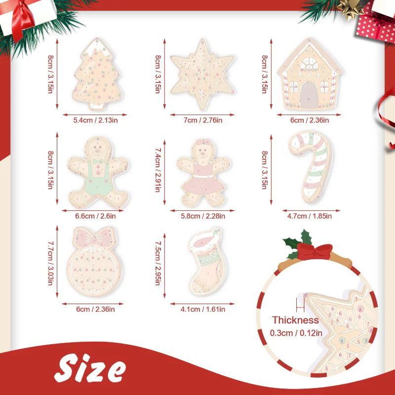 8 Christmas hangers - Gingerbread set - Image 10