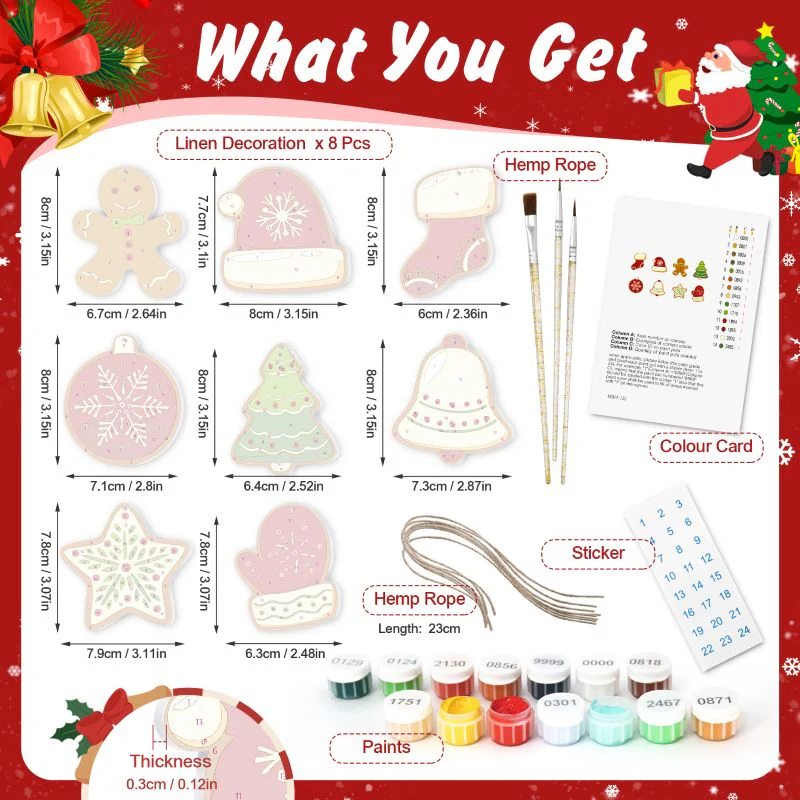 8 Christmas hangers - Gingerbread set - Image 2