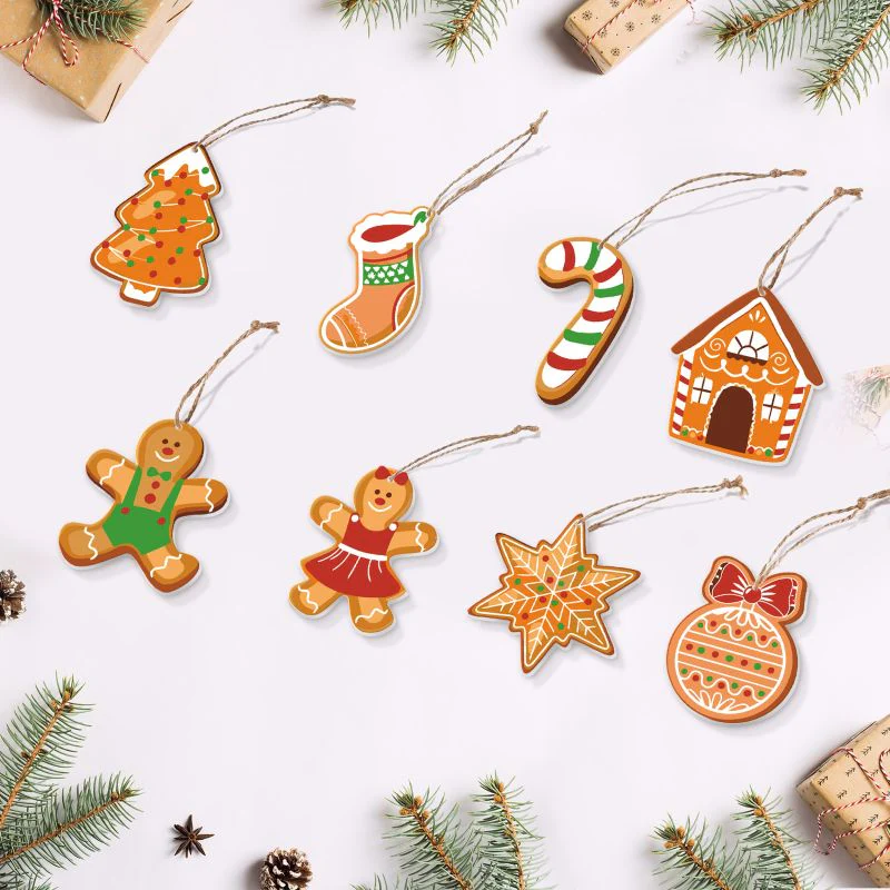 8 Christmas hangers - Gingerbread set - Image 3