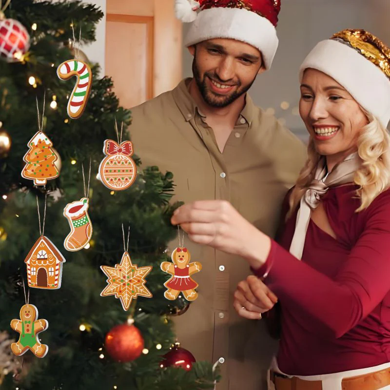 8 Christmas hangers - Gingerbread set - Image 6