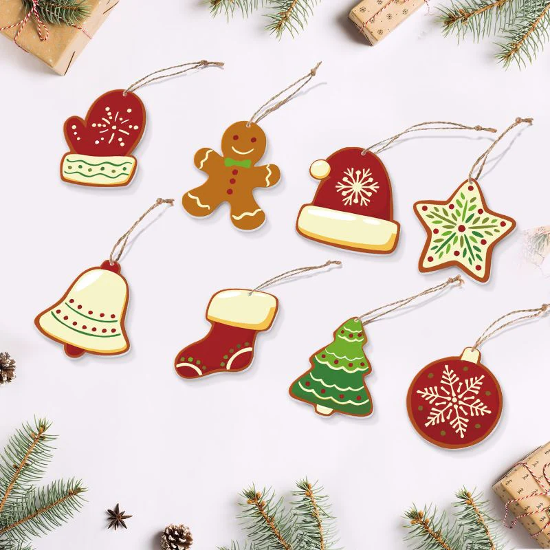 8 Christmas hangers - Winter set - Image 3