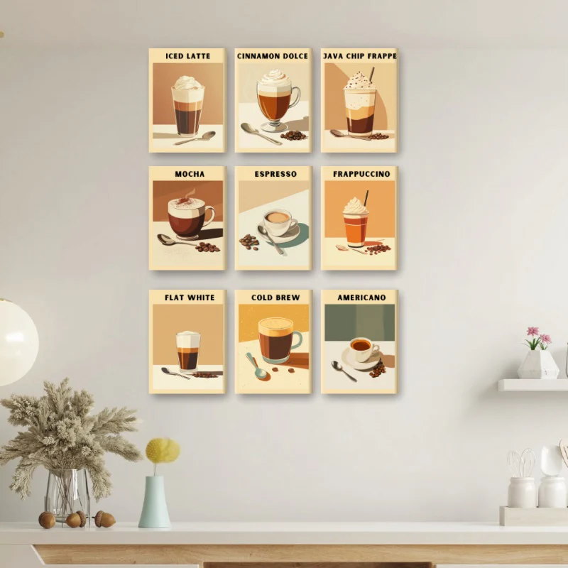 9 Mini Paintings – Coffee Poster Set - Image 2