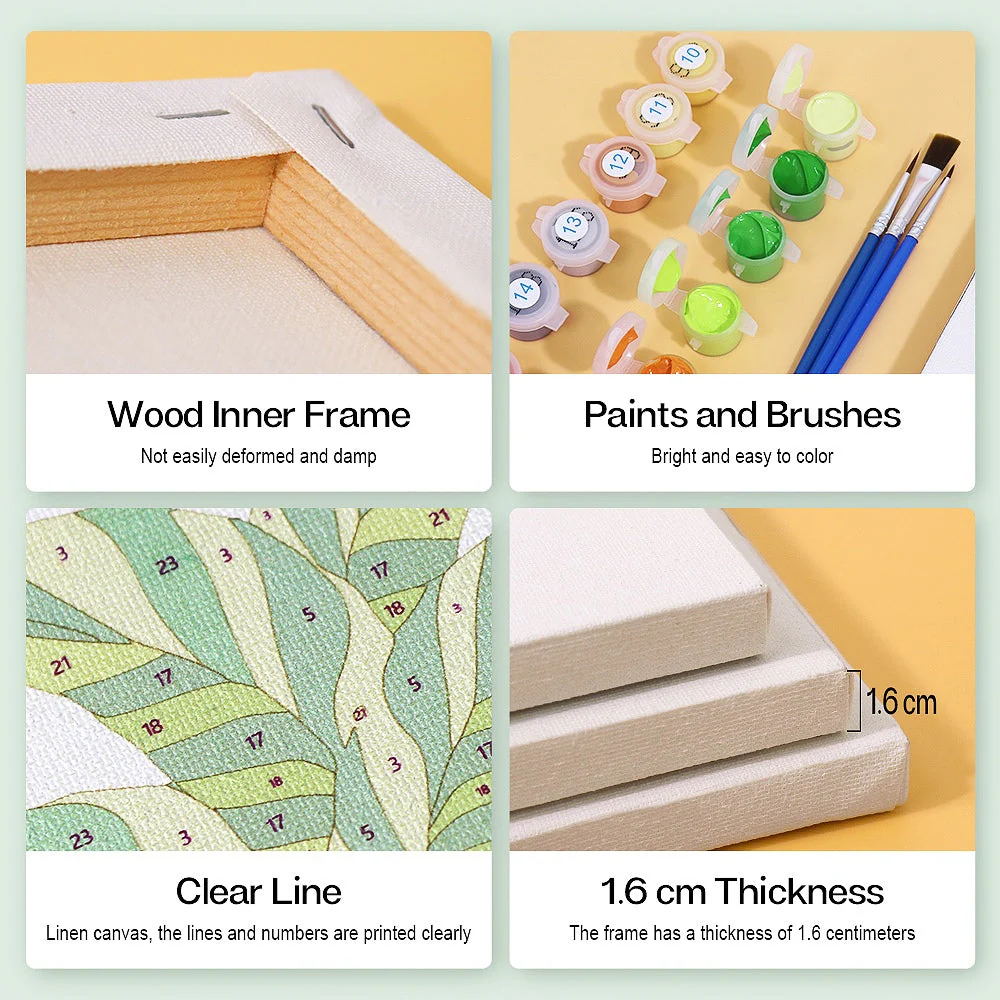 9 Mini Paintings – Indoor Plants Set | Paint by Numbers - Image 5