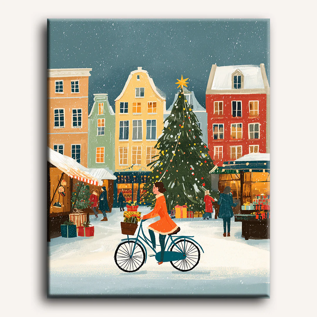 A festive Christmas market | Paint by Number - Image 2