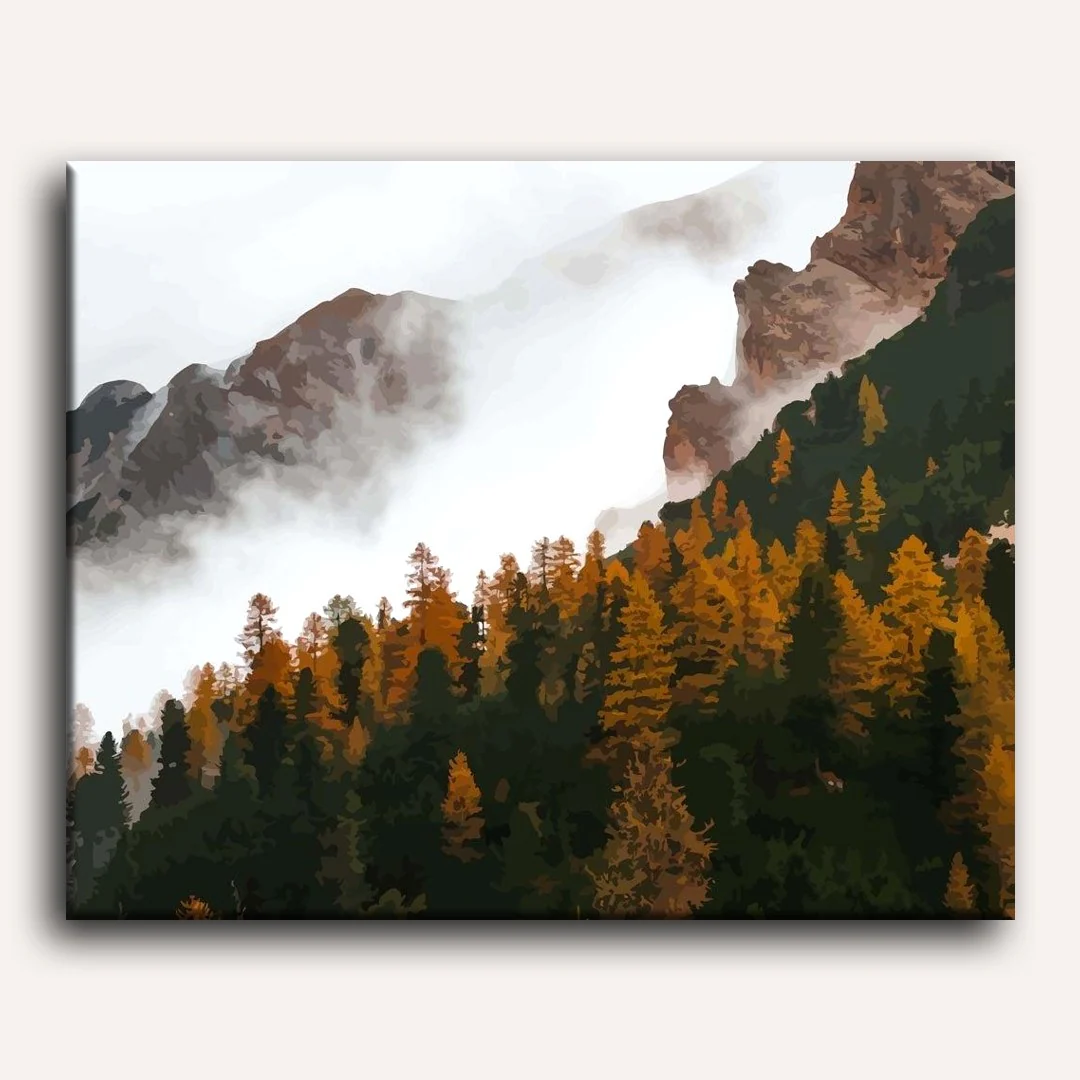 Autumn Alpine Forest | Paint by Numbers - Image 2