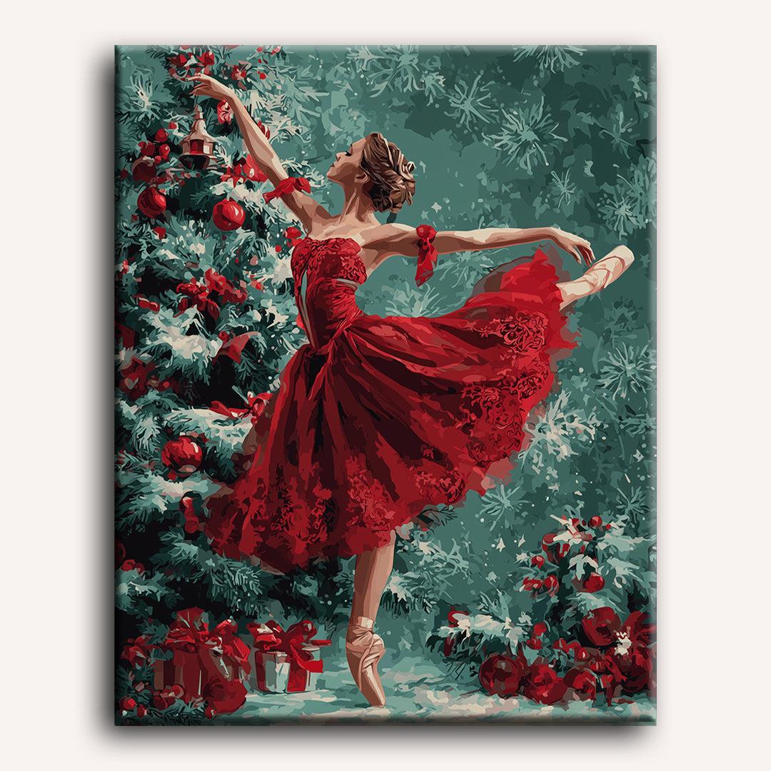 Ballerina in Red | Paint by Number - Image 2