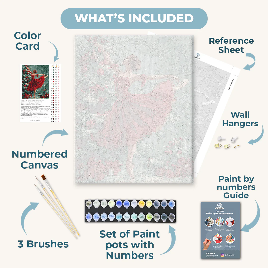 Ballerina in Red | Paint by Number - Image 3
