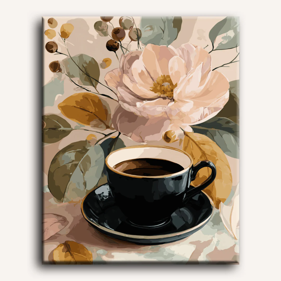 Black cup of coffee | Paint by Number - Image 2